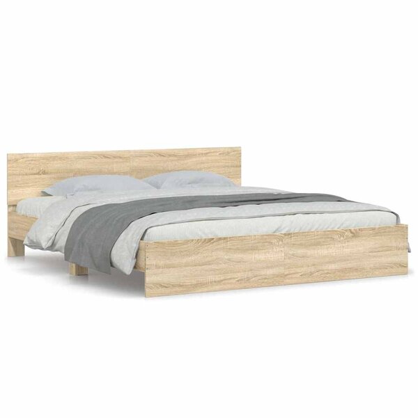 vidaXL Cadre de lit sans matelas chêne sonoma 180x200 cm
