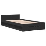 vidaXL Cadre de lit avec tiroir sans matelas noir 90x190 cm
