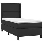 vidaXL Sommier à lattes de lit avec matelas Noir 90x200 cm Similicuir