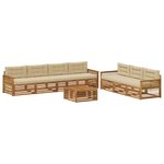 vidaXL Ensemble de canapés d'extérieur 8 pc Naturel et Beige