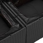 vidaXL Ensemble de canapé de jardin avec coussin 18 Pièces Noir polyrotin