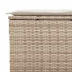 vidaXL Salon de jardin avec coussins 3 Pièces beige résine tressée
