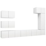 vidaXL Ensemble de meubles TV 8 Pièces Blanc Bois d'ingénierie