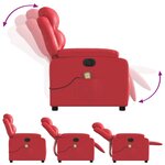 vidaXL Fauteuil de massage inclinable électrique rouge similicuir