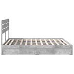vidaXL Lit de Rangement Gris béton 200 x 200 cm Bois d'ingénierie