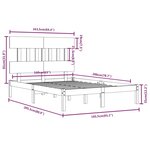vidaXL Cadre de lit sans matelas blanc 160x200 cm bois massif