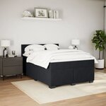 vidaXL Sommier à lattes de lit avec matelas Noir 140x200 cm Velours