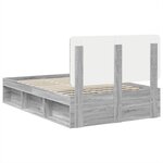 vidaXL Cadre de lit Gris Sonoma 120 x 190 cm Bois de pin massif
