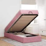 vidaXL Cadre de lit ottoman avec matelas rose 100x200 cm velours