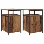 vidaXL Cabinet de chevet 2 Pièces Vieux bois Bois d'ingénierie