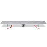 vidaXL Drain de douche linéaire 930x140 mm acier inoxydable