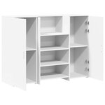 vidaXL Bureau de réception blanc 135x50x103 5 cm bois d'ingénierie