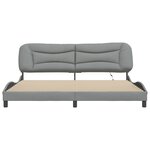 vidaXL Cadre de lit avec LED sans matelas Hvar gris clair 200x200 cm tissu