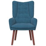 Fauteuil relaxant en velours bleu
