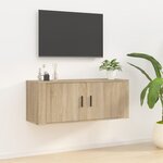 vidaXL Meuble TV mural Chêne Sonoma 100x34 5x40 cm