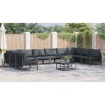 vidaXL Ensemble de canapé de jardin 10 Pièces Anthracite Acier