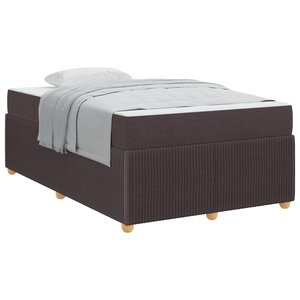 vidaXL Cadre de lit avec matelas Marron foncé 120 x 200 cm tissu