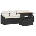 vidaXL Ensemble de canapé de jardin 5 Pièces Noir Poly rotin