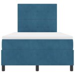 vidaXL Lit à ressorts avec matelas Bleu foncé 120 x 190 cm tissu