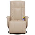 vidaXL Fauteuil inclinable de massage repose-pieds cappuccino