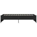 vidaXL Cadre de lit noir 90x200 cm bois d'ingénierie et métal