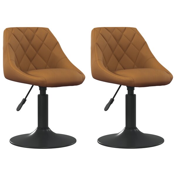 vidaXL Chaises de salle à manger pivotantes 2 Pièces Velours Marron
