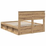 vidaXL Cadre de lit Chêne artisan 140 x 190 cm Pin massif