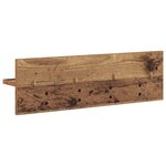vidaXL Porte-manteau mural avec étagère Bois ancien 60 x 10.5 x 18 cm