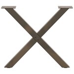 vidaXL Pieds de table basse en forme de X  2 pièces  acier naturel  50 x (42-43) cm