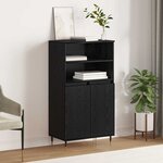 vidaXL Haut Armoire Noir 60 x 36 x 110 cm Bois d'ingénierie