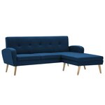 vidaXL Canapé en forme de L revêtement en tissu 186x136x79 cm bleu