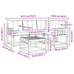 vidaXL Ensemble de canapés d'extérieur 5 pc Naturel et Crème