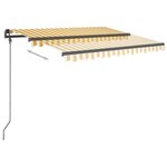 vidaXL Auvent rétractable automatique et poteaux 3x2 5m Jaune et blanc