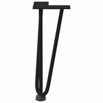 vidaXL Pieds en épingle à cheveux pour table basse 4 pièces Noir 30 cm Acier massif