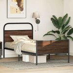 vidaXL Cadre de lit sans matelas 100x190 cm chêne marron