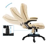 vidaXL Chaise de bureau de massage Crème Similicuir