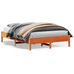 vidaXL Cadre de lit sans matelas cire marron 160x200cm bois pin massif