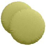 vidaXL Coussins de siège 2 Pièces Vert clair Ø40 x 13 cm tissu