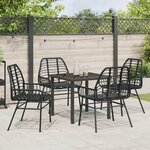 vidaXL Ensemble de salle à manger de jardin 5 pièces noir poly rattan