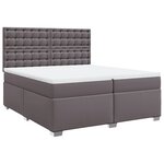 vidaXL Sommier à lattes de lit avec matelas Gris 200x200 cm Similicuir
