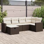 vidaXL Salon de jardin avec coussins 6 Pièces marron résine tressée