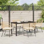 vidaXL Ensemble de salle à manger pour jardin 5 Pièces Marron polyrotin
