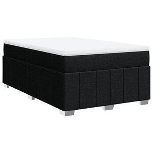 vidaXL Sommier à lattes de lit avec matelas Noir 120x200 cm Tissu