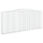 vidaXL Paniers à gabions arqués 2 Pièces 400x30x160/180 cm Fer galvanisé