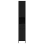 vidaXL Cabinet de salle de bain avec tiroir Noir 31 5 x 33 x 190 cm