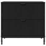vidaXL Table de chevet Noir 63 5 x 36 x 61 cm Bois d'ingénierie