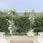 vidaXL Arche de mariage Blanc 150 x 49 5 x 200 cm Acier