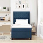 vidaXL Lit à ressorts avec matelas Bleu 90 x 200 cm tissu