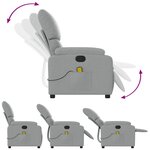 vidaXL Fauteuil de massage inclinable gris clair tissu
