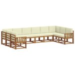vidaXL Ensemble de canapés d'extérieur 10 pc Naturel et Crème